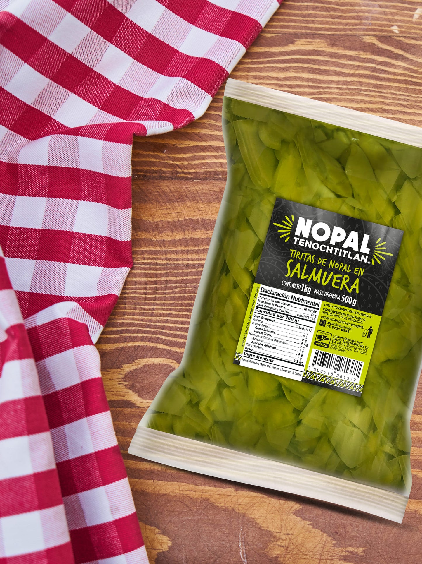 Nopal en Salmuera Tiras 14 bolsas de 500 g