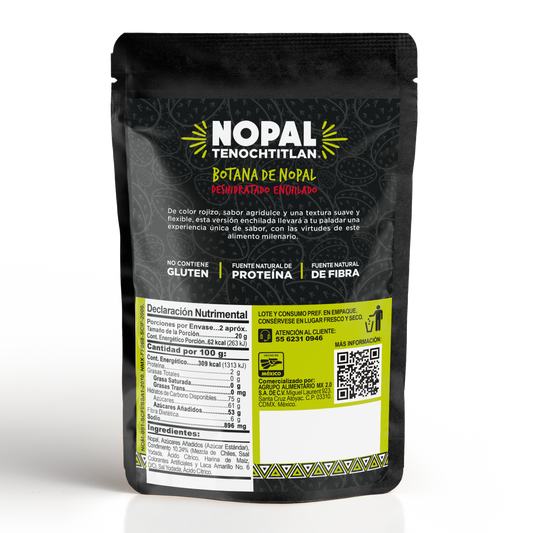 Dulce de Nopal deshidratado enchilado (4 Bolsas)